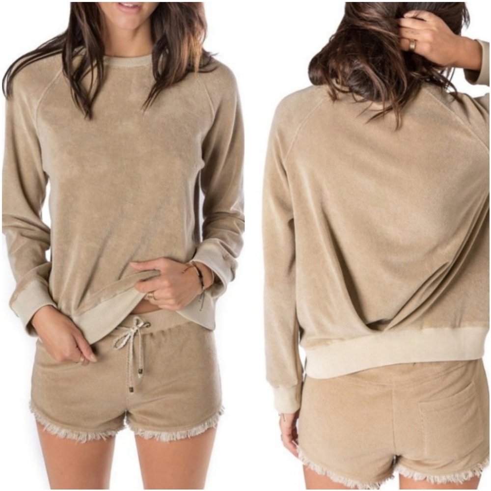 Ragdoll Beige Velour Sweatshirt